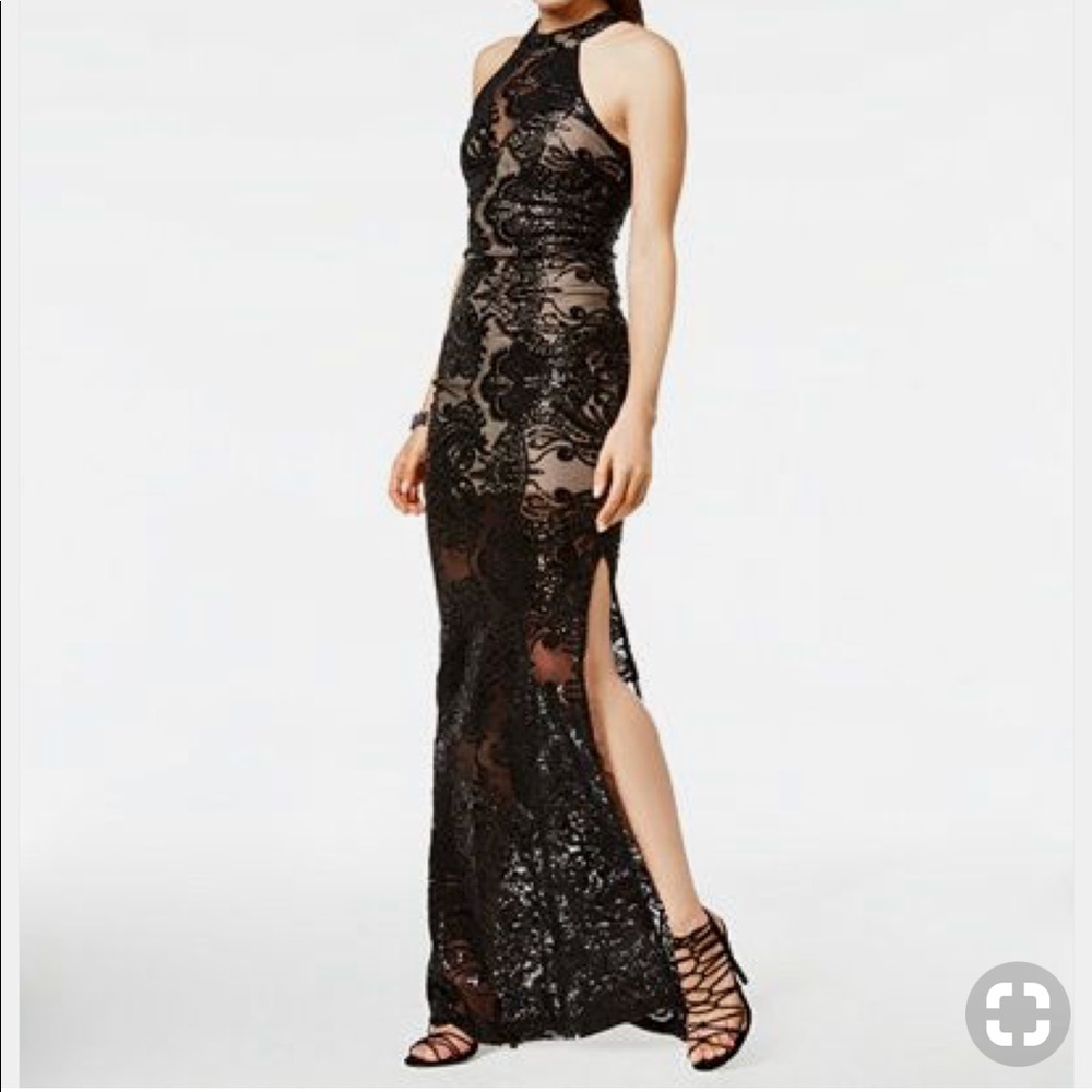 Emerald Sundae Black bodycon lace sequin dress